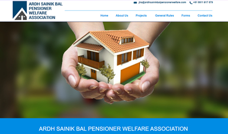 Ardh Sainik Bal Pensioner Welfare Association Website Design, Web Designers Delhi, India,  Website Designers Delhi, Responsive Web Design and Development